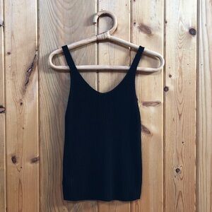 Black Knit Women's Tank Top